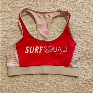 red/pink “Surf Squad” bikini top